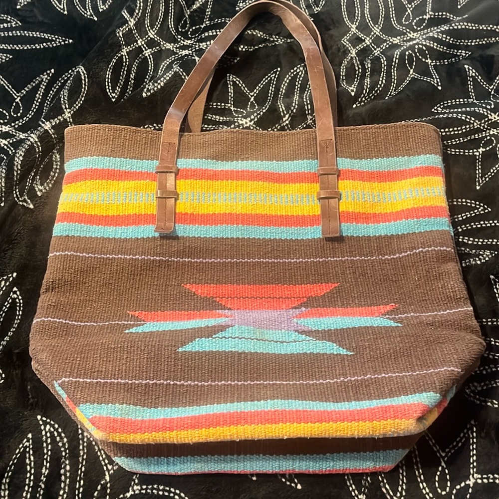 Christian Livingston Aztec native southwest tote bag